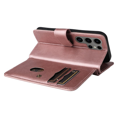 For Samsung Galaxy S25 Ultra 5G Multi-Function Wallet 10 Card Slots Leather Phone Case(Rose Gold) by buy2fix