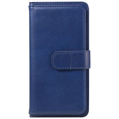 For Samsung Galaxy S25+ / S24+ 5G Multi-Function Wallet 10 Card Slots Leather Phone Case(Dark Blue) by buy2fix