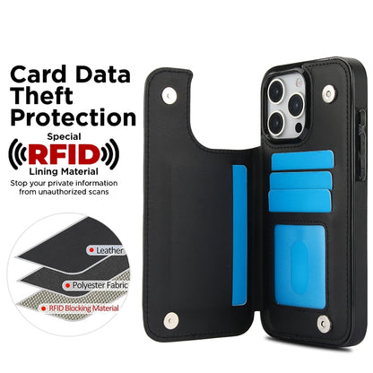 For iPhone 16 Pro Max Double Buckle Rhombic PU Leather Phone Case(Black) by buy2fix