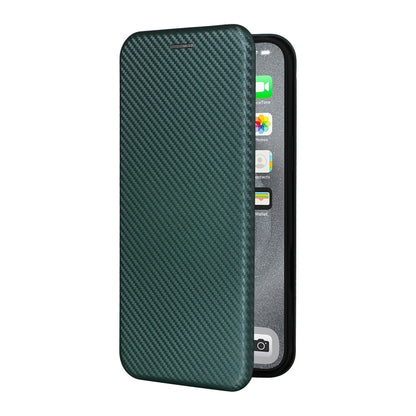 For iPhone 16 Pro Max Carbon Fiber Texture Flip Leather Phone Case(Green) by buy2fix