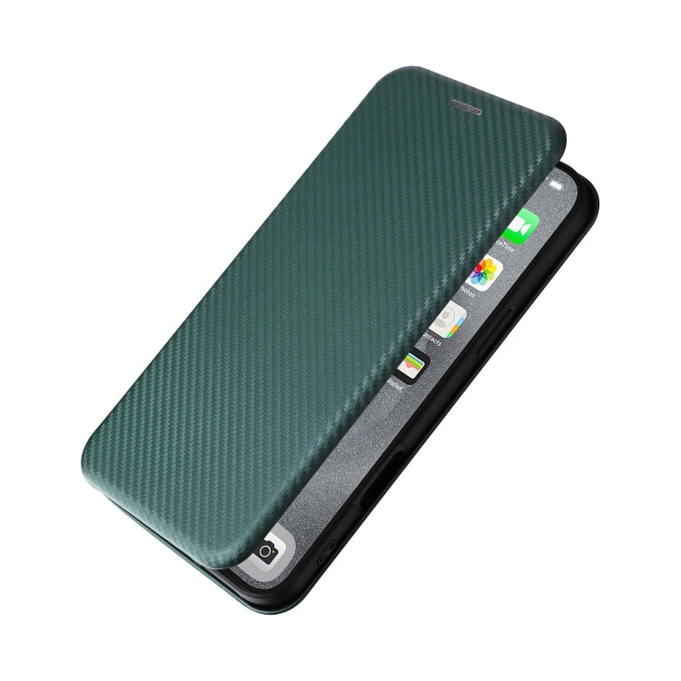 For iPhone 16 Pro Max Carbon Fiber Texture Flip Leather Phone Case(Green) by buy2fix