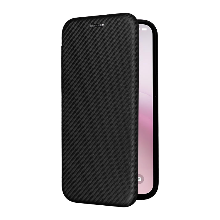 For iPhone SE 2024 Carbon Fiber Texture Flip Leather Phone Case(Black) - More iPhone Cases by buy2fix | Online Shopping UK | buy2fix