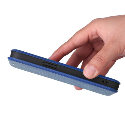 For iPhone SE 2024 Carbon Fiber Texture Flip Leather Phone Case(Blue) - More iPhone Cases by buy2fix | Online Shopping UK | buy2fix