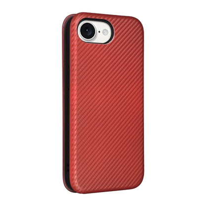 For iPhone SE 2024 Carbon Fiber Texture Flip Leather Phone Case(Brown) - More iPhone Cases by buy2fix | Online Shopping UK | buy2fix