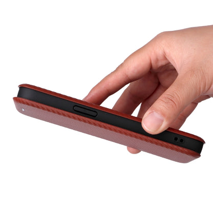 For iPhone SE 2024 Carbon Fiber Texture Flip Leather Phone Case(Brown) - More iPhone Cases by buy2fix | Online Shopping UK | buy2fix