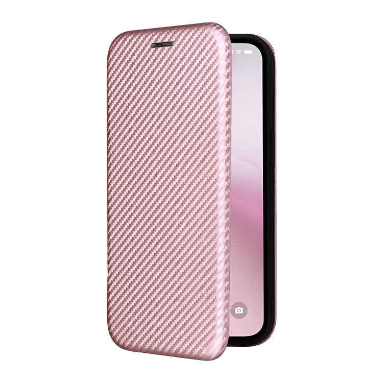 For iPhone SE 2024 Carbon Fiber Texture Flip Leather Phone Case(Pink) - More iPhone Cases by buy2fix | Online Shopping UK | buy2fix