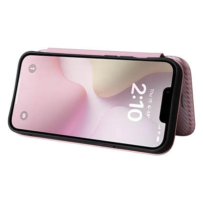 For iPhone SE 2024 Carbon Fiber Texture Flip Leather Phone Case(Pink) - More iPhone Cases by buy2fix | Online Shopping UK | buy2fix