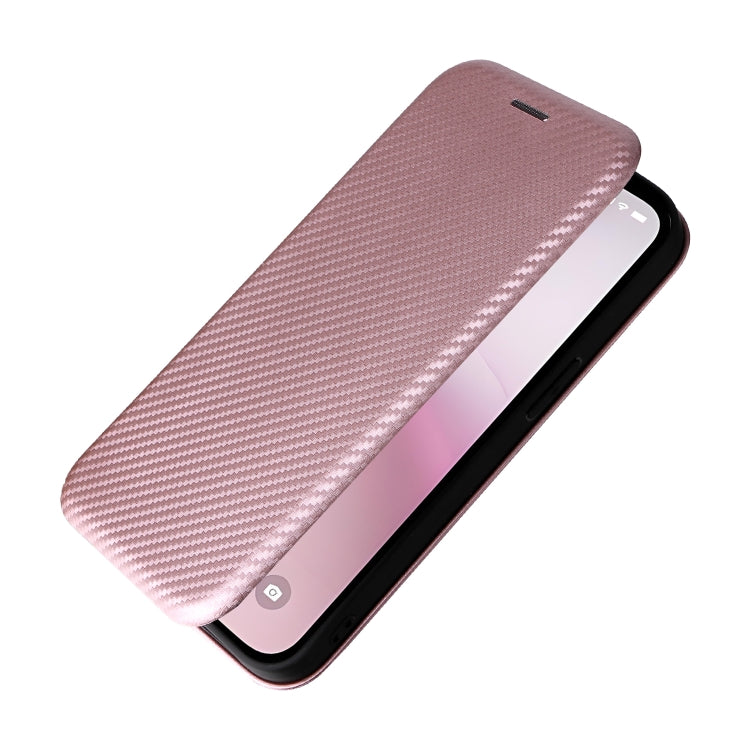 For iPhone SE 2024 Carbon Fiber Texture Flip Leather Phone Case(Pink) - More iPhone Cases by buy2fix | Online Shopping UK | buy2fix