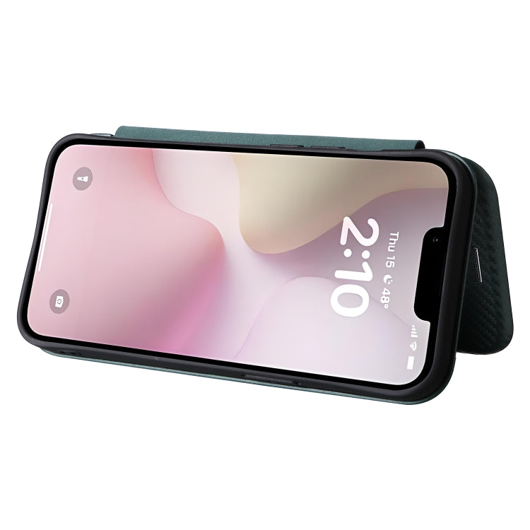 For iPhone SE 2024 Carbon Fiber Texture Flip Leather Phone Case(Green) - More iPhone Cases by buy2fix | Online Shopping UK | buy2fix