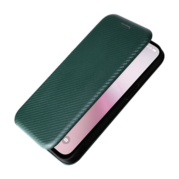 For iPhone SE 2024 Carbon Fiber Texture Flip Leather Phone Case(Green) - More iPhone Cases by buy2fix | Online Shopping UK | buy2fix