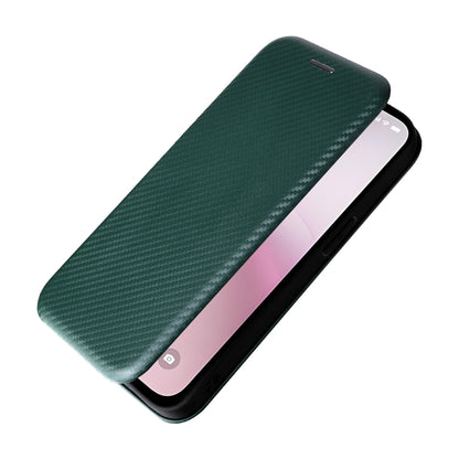 For iPhone SE 2024 Carbon Fiber Texture Flip Leather Phone Case(Green) - More iPhone Cases by buy2fix | Online Shopping UK | buy2fix