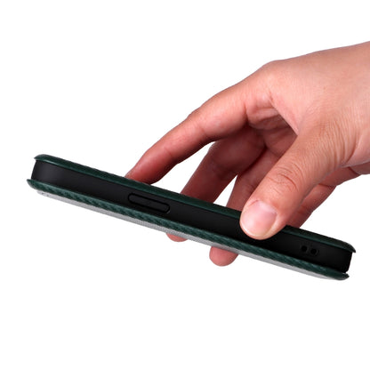 For iPhone SE 2024 Carbon Fiber Texture Flip Leather Phone Case(Green) - More iPhone Cases by buy2fix | Online Shopping UK | buy2fix