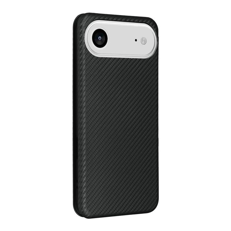 For iPhone Air Carbon Fiber Texture Flip Leather Phone Case(Black) - iPhone Air Cases by buy2fix | Online Shopping UK | buy2fix