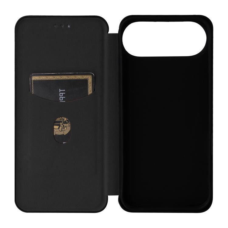 For iPhone Air Carbon Fiber Texture Flip Leather Phone Case(Black) - iPhone Air Cases by buy2fix | Online Shopping UK | buy2fix