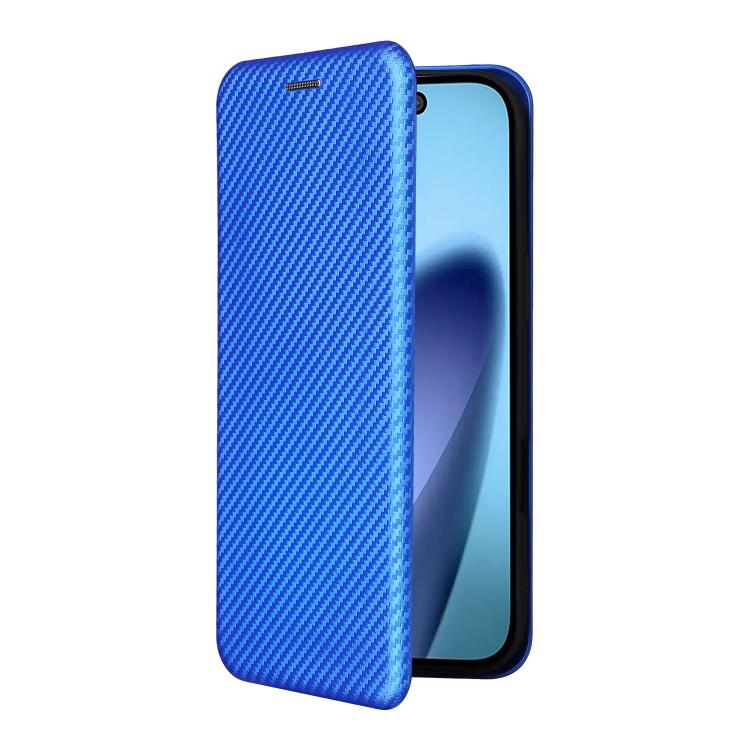 For iPhone Air Carbon Fiber Texture Flip Leather Phone Case(Blue) - iPhone Air Cases by buy2fix | Online Shopping UK | buy2fix