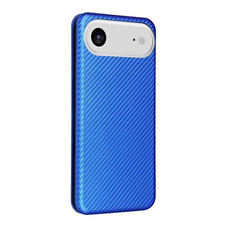 For iPhone Air Carbon Fiber Texture Flip Leather Phone Case(Blue) - iPhone Air Cases by buy2fix | Online Shopping UK | buy2fix