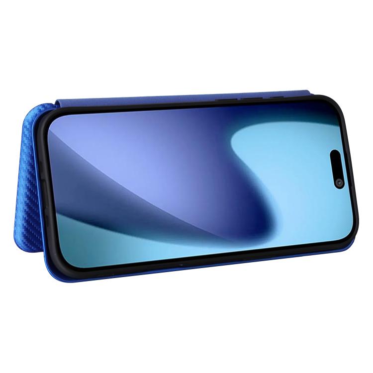 For iPhone Air Carbon Fiber Texture Flip Leather Phone Case(Blue) - iPhone Air Cases by buy2fix | Online Shopping UK | buy2fix