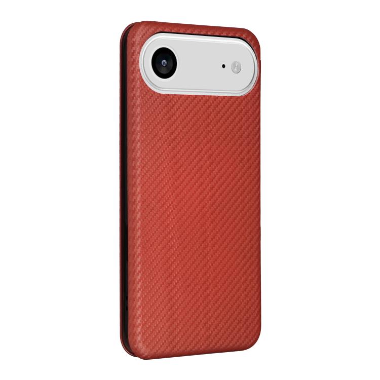 For iPhone Air Carbon Fiber Texture Flip Leather Phone Case(Brown) - iPhone Air Cases by buy2fix | Online Shopping UK | buy2fix