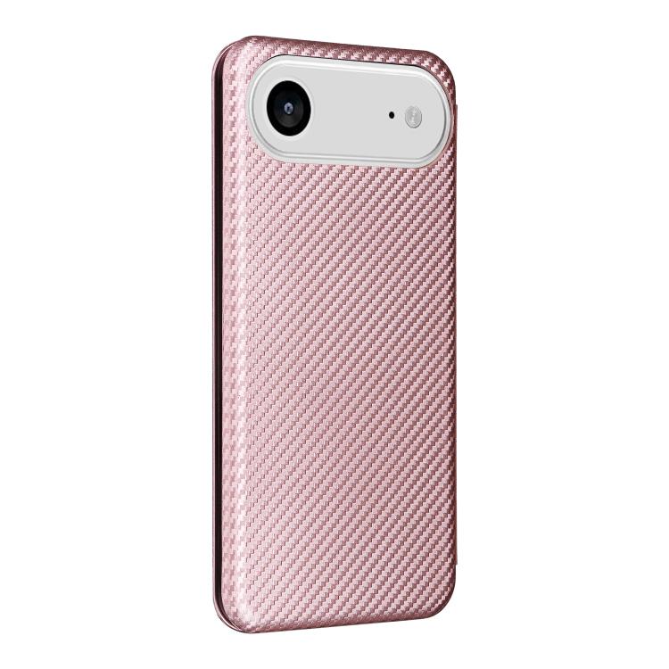 For iPhone Air Carbon Fiber Texture Flip Leather Phone Case(Pink) - iPhone Air Cases by buy2fix | Online Shopping UK | buy2fix
