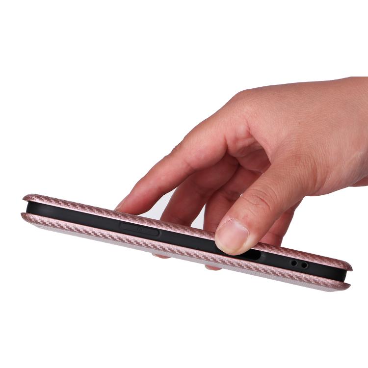 For iPhone Air Carbon Fiber Texture Flip Leather Phone Case(Pink) - iPhone Air Cases by buy2fix | Online Shopping UK | buy2fix