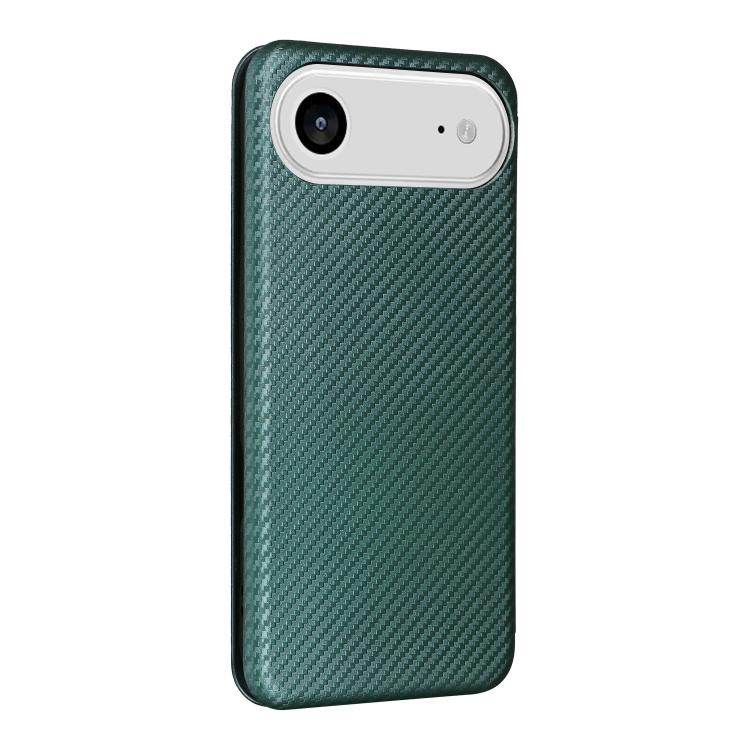 For iPhone Air Carbon Fiber Texture Flip Leather Phone Case(Green) - iPhone Air Cases by buy2fix | Online Shopping UK | buy2fix