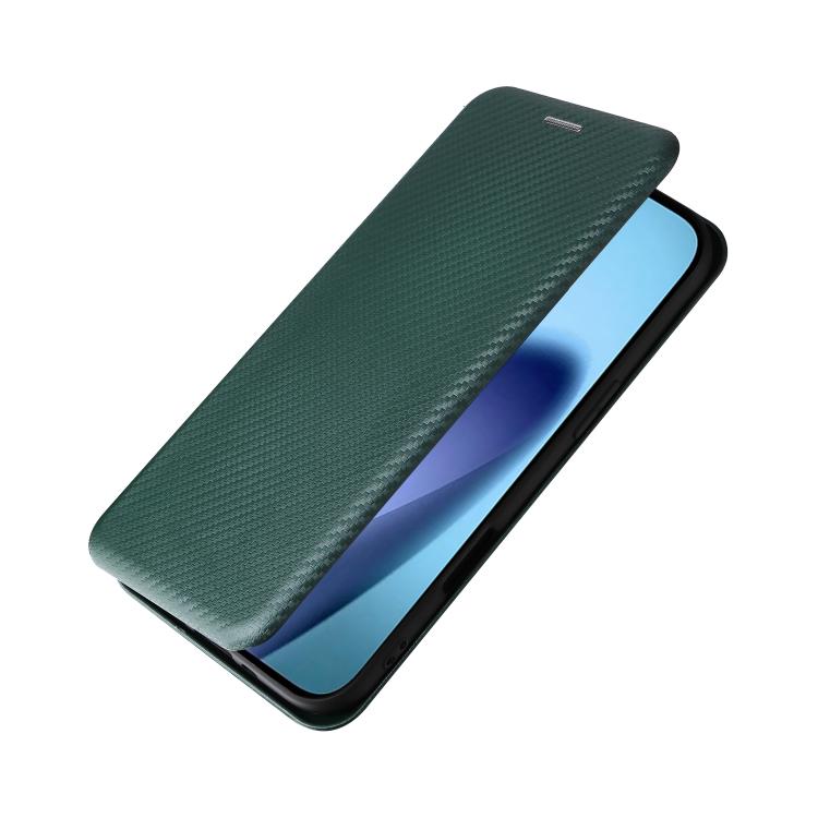 For iPhone Air Carbon Fiber Texture Flip Leather Phone Case(Green) - iPhone Air Cases by buy2fix | Online Shopping UK | buy2fix