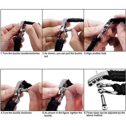 For Apple Watch Ultra 49mm&Watch Ultra 2 49mm / Series 9&8&7 45mm / SE 3&SE 2&6&SE&5&4 44mm / 3&2&1 42mm Umbrella Cord Nylon Braided Watch Band(Blue Black) by buy2fix