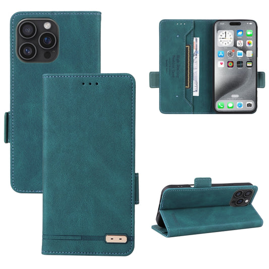 For iPhone 16 Pro Magnetic Clasp Leather Phone Case(Green) by buy2fix