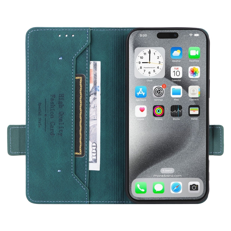 For iPhone 16 Pro Magnetic Clasp Leather Phone Case(Green) by buy2fix