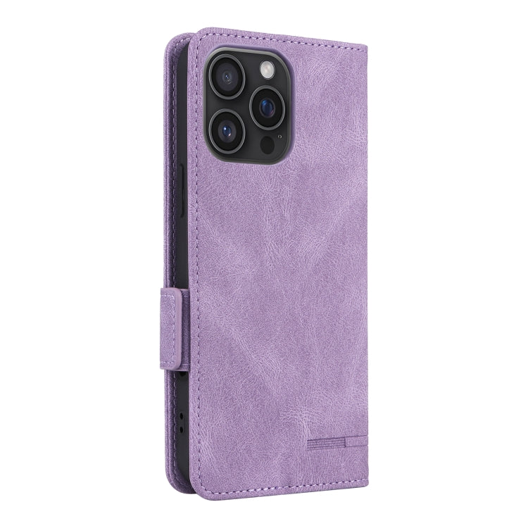 For iPhone 16 Pro Magnetic Clasp Leather Phone Case(Purple) by buy2fix