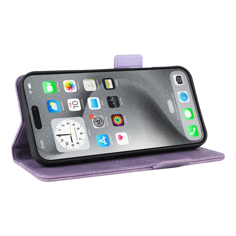 For iPhone 16 Pro Magnetic Clasp Leather Phone Case(Purple) by buy2fix