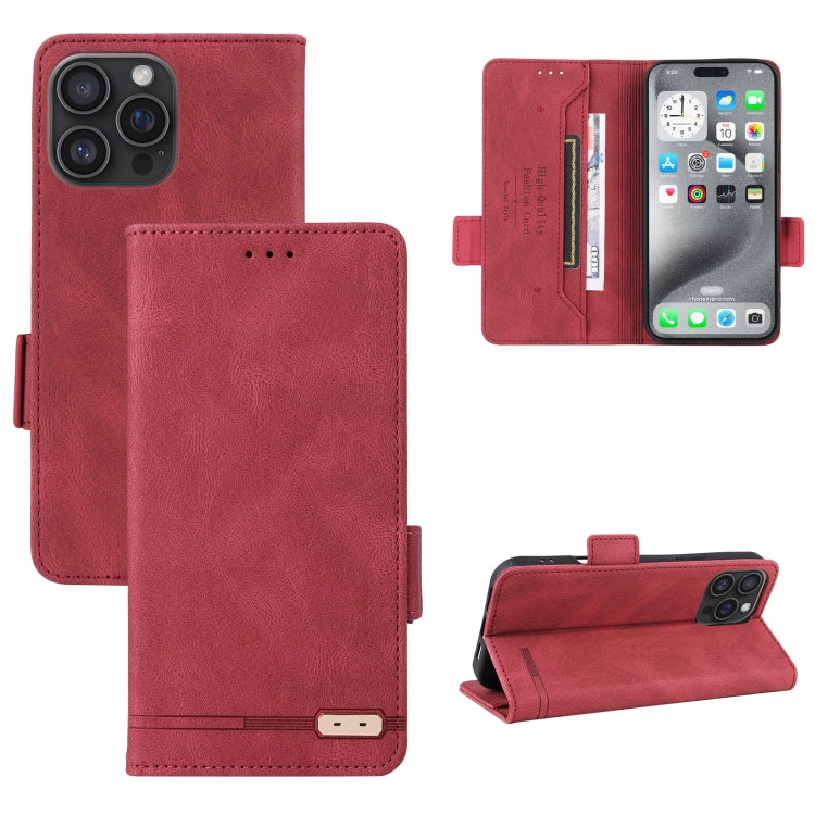 For iPhone 16 Pro Magnetic Clasp Leather Phone Case(Red) by buy2fix