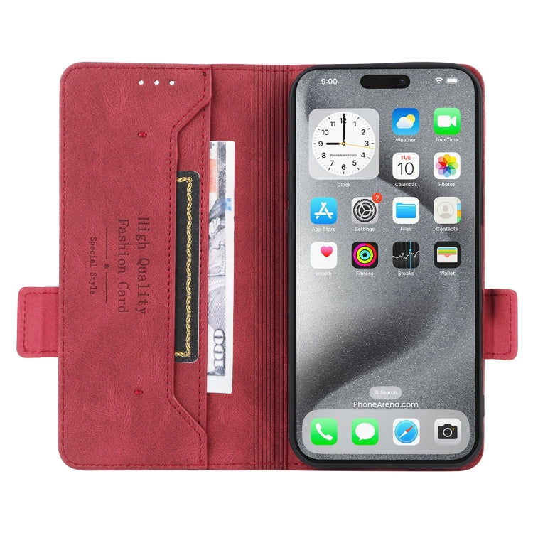 For iPhone 16 Pro Magnetic Clasp Leather Phone Case(Red) by buy2fix