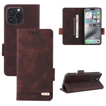 For iPhone 16 Pro Max Magnetic Clasp Leather Phone Case(Brown) by buy2fix