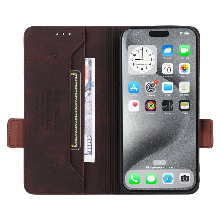 For iPhone 16 Pro Max Magnetic Clasp Leather Phone Case(Brown) by buy2fix