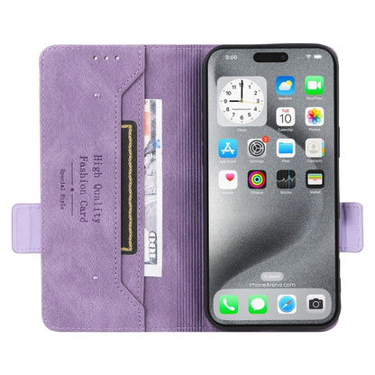 For iPhone 16 Pro Max Magnetic Clasp Leather Phone Case(Purple) by buy2fix