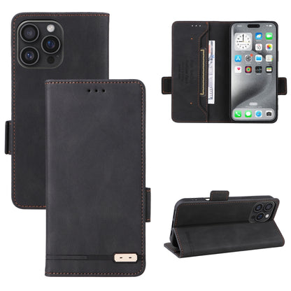 For iPhone 16 Pro Max Magnetic Clasp Leather Phone Case(Black) by buy2fix
