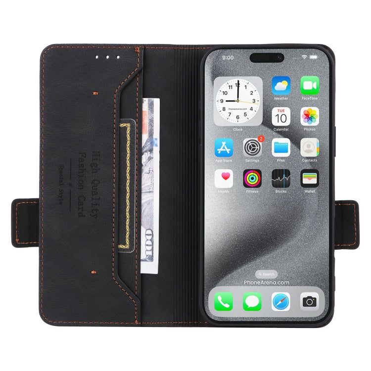 For iPhone 16 Pro Max Magnetic Clasp Leather Phone Case(Black) by buy2fix