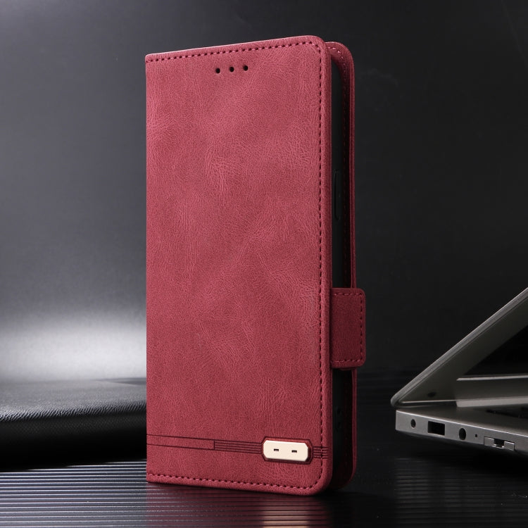 For iPhone 16e Magnetic Clasp Leather Phone Case(Red) - iPhone 16e Cases by buy2fix | Online Shopping UK | buy2fix