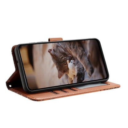 For Samsung Galaxy S25 Ultra 5G Cat Embossing Pattern Leather Phone Case with Lanyard(Brown) by buy2fix