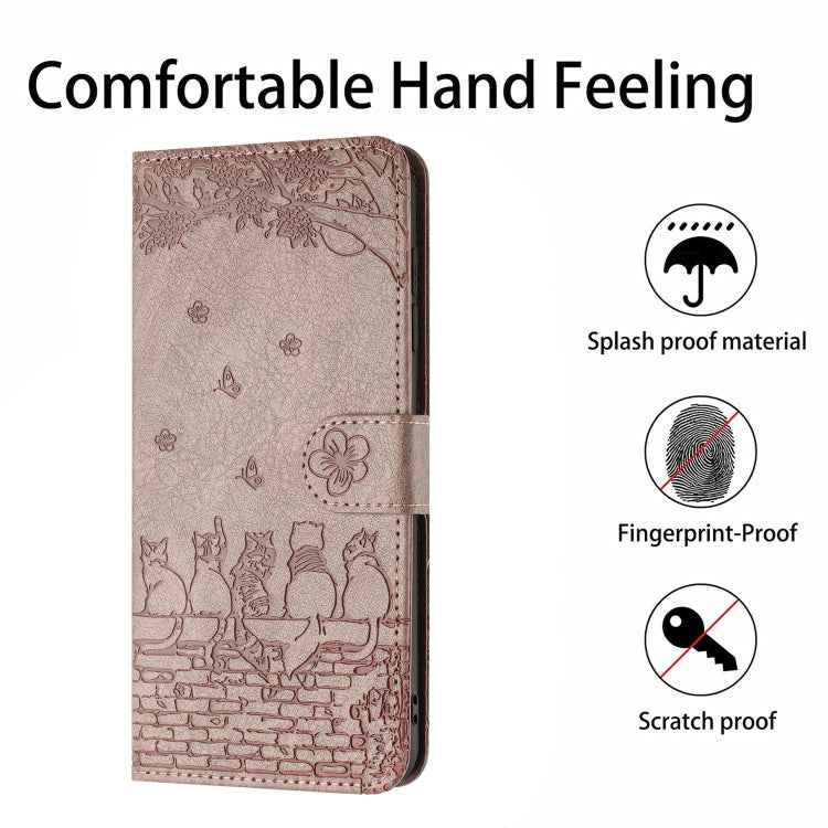 For Samsung Galaxy S25 Ultra 5G Cat Embossing Pattern Leather Phone Case with Lanyard(Grey) by buy2fix