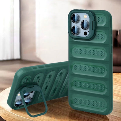 For iPhone 16 Pro Max Invisible Holder Cooling Phone Case(Transparent Green) by buy2fix
