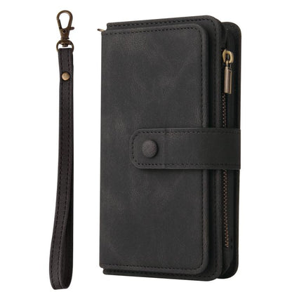 For iPhone Air Skin Feel Multi Card Slots Zipper Wallet Leather Phone Case(Black) - iPhone Air Cases by buy2fix | Online Shopping UK | buy2fix