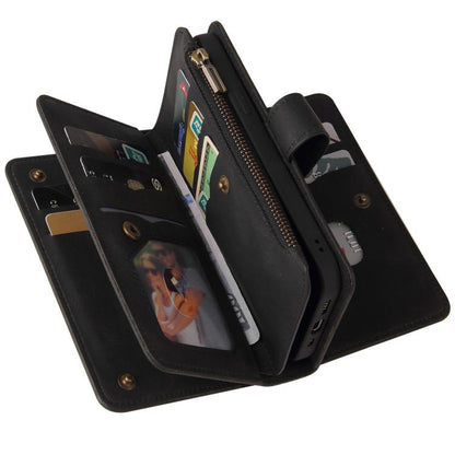 For iPhone Air Skin Feel Multi Card Slots Zipper Wallet Leather Phone Case(Black) - iPhone Air Cases by buy2fix | Online Shopping UK | buy2fix