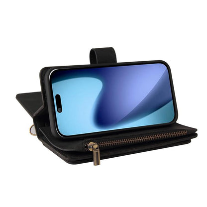 For iPhone Air Skin Feel Multi Card Slots Zipper Wallet Leather Phone Case(Black) - iPhone Air Cases by buy2fix | Online Shopping UK | buy2fix