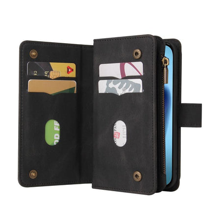 For iPhone Air Skin Feel Multi Card Slots Zipper Wallet Leather Phone Case(Black) - iPhone Air Cases by buy2fix | Online Shopping UK | buy2fix