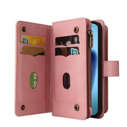 For iPhone Air Skin Feel Multi Card Slots Zipper Wallet Leather Phone Case(Pink) - iPhone Air Cases by buy2fix | Online Shopping UK | buy2fix