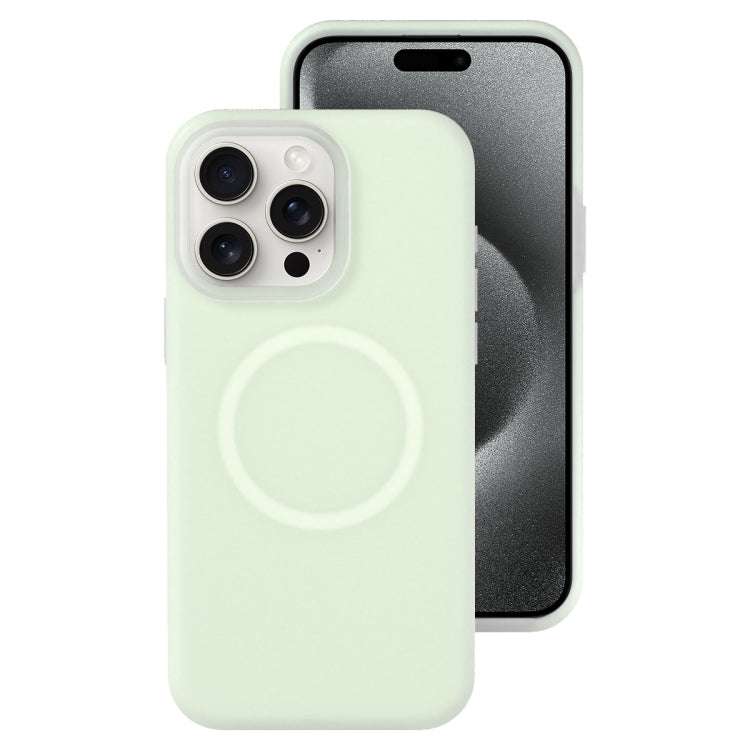 For iPhone 15 Pro Max Jelly Liquid Silicone MagSafe Magnetic Phone Case(Mint Mambo) by buy2fix