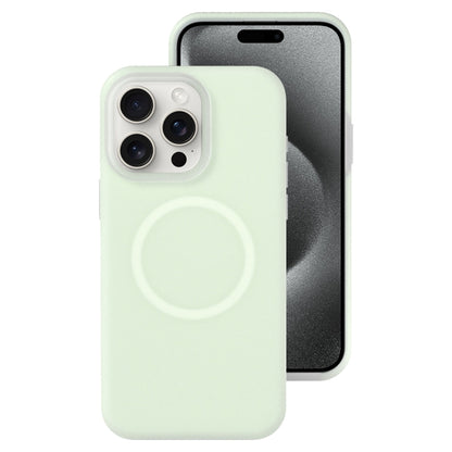 For iPhone 15 Pro Max Jelly Liquid Silicone MagSafe Magnetic Phone Case(Mint Mambo) by buy2fix