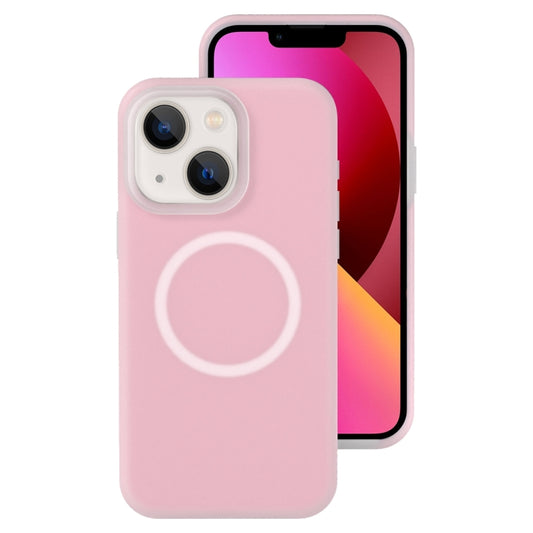 For iPhone 13 Jelly Liquid Silicone MagSafe Magnetic Phone Case(Sand Pink) by buy2fix